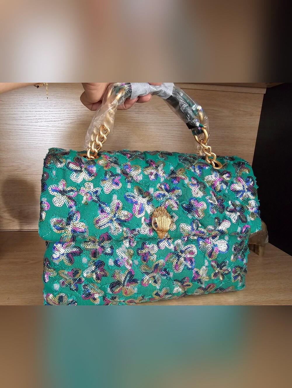 Kurt Geiger London Large Sequin Floral  Bag . - Picture 9 of 13